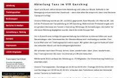 Webseite Sportabteilung