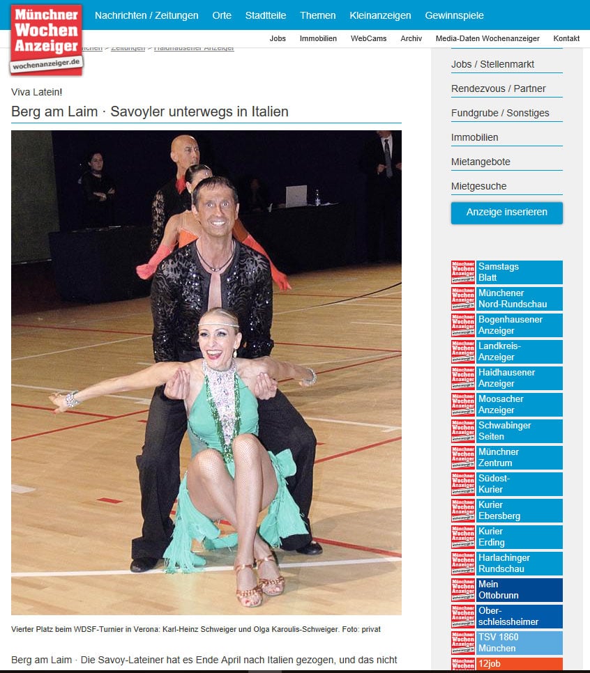Tanzsport - Karl-Heinz Schweiger Olga Karoulis-Schweiger Ingolstadt