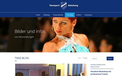 Webseite Tanzsport Ingolstadt